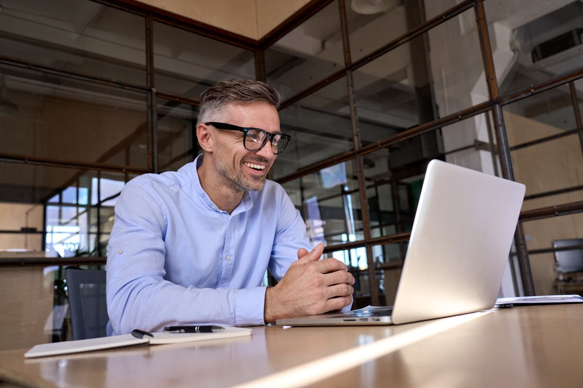 Man Having a Meeting in the Office 